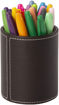 Picture of OSCO BROWN LEATHER PEN POT ROUND